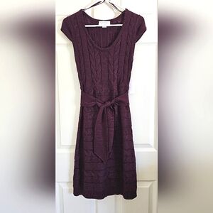 NWT Jessica Simpson Purple Knit Sweater Dress w/ Waist Tie